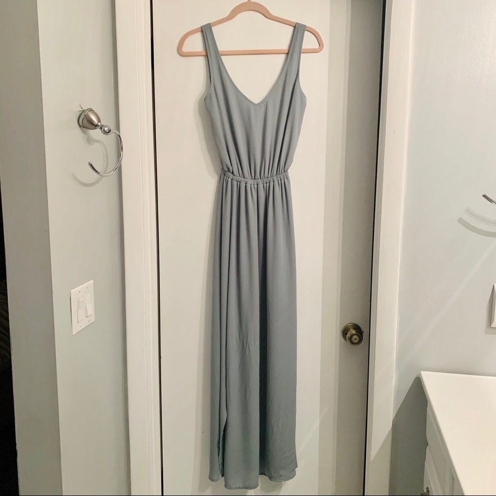 Silky Blue Maxi Dress